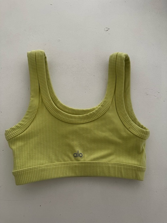 Tops - Alo Yoga wellness sportsbra citrus yellow 
 ribbed crop top  Euc small